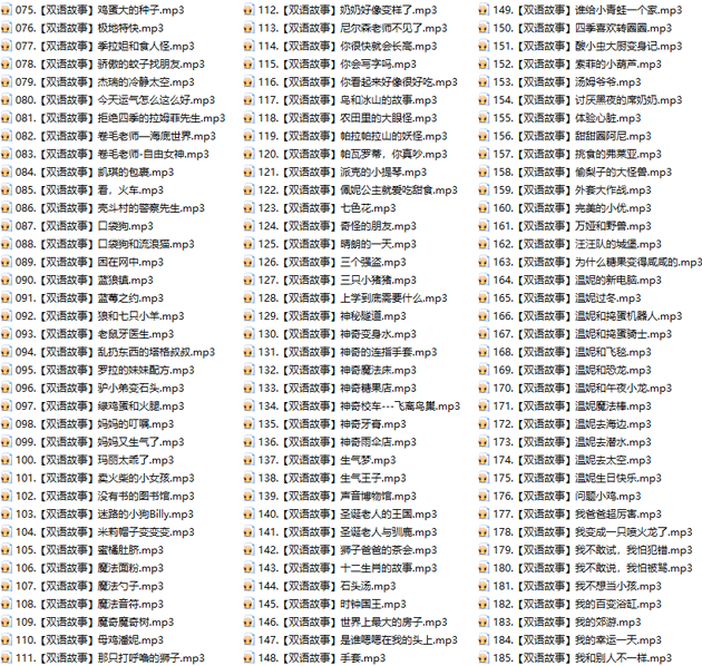 儿童中英双语故事235集音频MP3打包下载|戏曲无忧